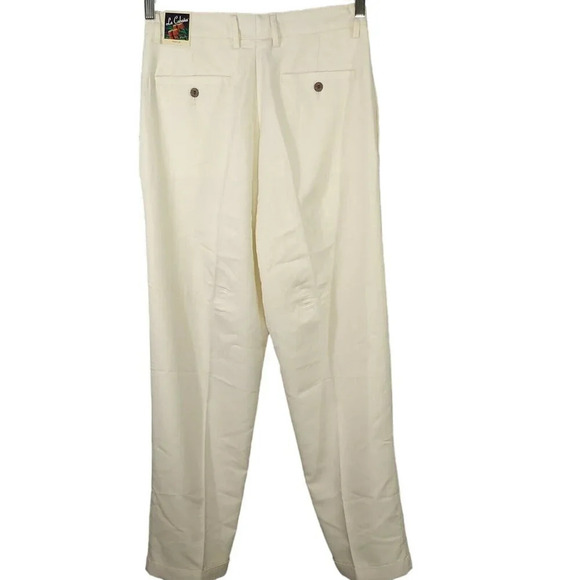 La Cabana Pleated Cuffed Pants Men Size 32 x 30 Sand Tan Zipper Fly NEW - Picture 6 of 11